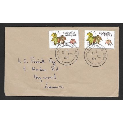 IRELAND 1967 CANADIAN CENTENNIAL SG 231 / 232 2 VALS PLAIN FIRST DAY COVER