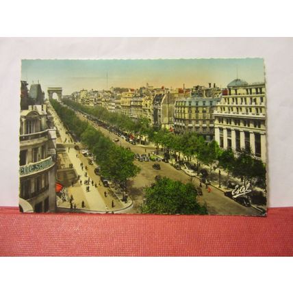 L'AVENUE DES CHAMPS-ELYSEES, PARIS, FRANCE used vintage postcard 1949 pm =