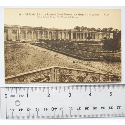 vintage postcard Versailles, Grand Trianon Palace, The Peristyle & Gardens
