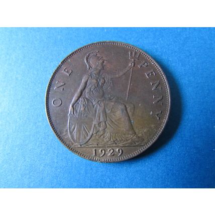 1929 GEORGE V ONE PENNY FREE POST. (bb)