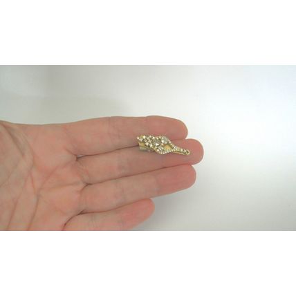 Two small gold metal filigree and clear crystal alligator hair clip fine hair