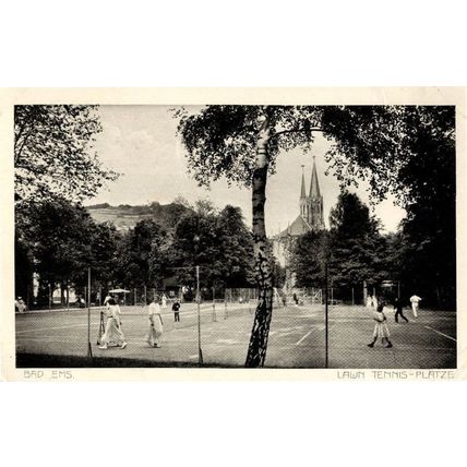 Lawn Tennis Platze Bad Ems Germany Antique Postcard