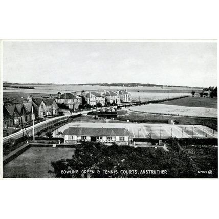 Bowling Green Tennis Courts Anstruther Fife Scotland Rare Antique Postcard