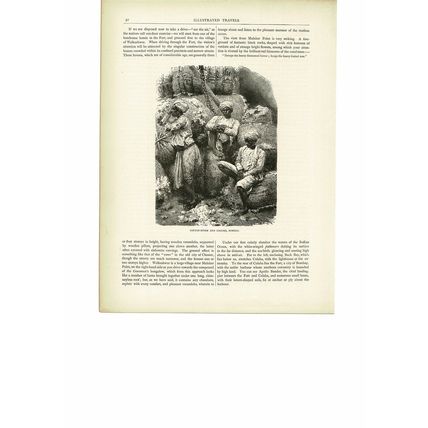 Cotton-Store & Coolies, Bombay (Mumbai), India, Book Illustration (Print), c1880