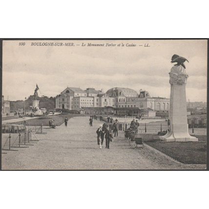 Le Monument Ferber et le Casino, Boulogne-sur-Mer, c.1910 - Lévy CPA LL100