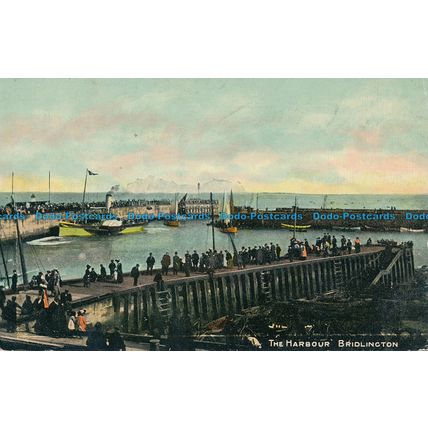 R054374 The Harbour. Bridlington. Advance. 1909