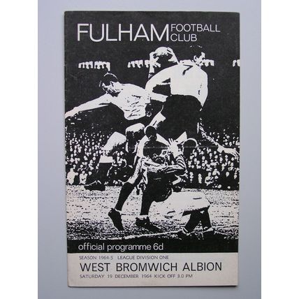 FULHAM v WEST BROMWICH ALBION Div1 19/12/1964