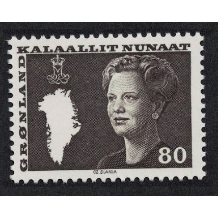 Greenland Queen Margrethe and Map of Greenland 80 ore 1980 MNH SG#114 MI#120