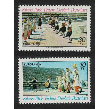 Turkish Cyprus Folk Dancing Europa Folklore 2v 1981 MNH SG#106-107