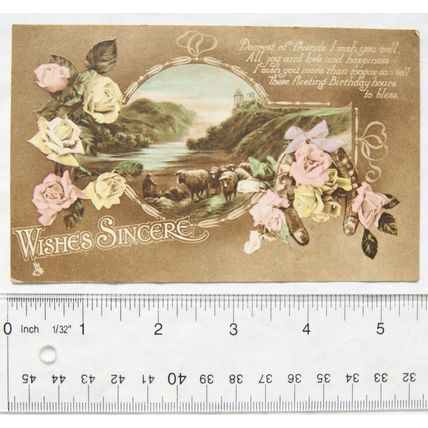 vintage postcard Wishes Sincere
