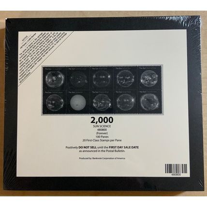 Sun Science Full Sealed Pad of 100 Sheets (2000 Stamps) Scott 5598-07