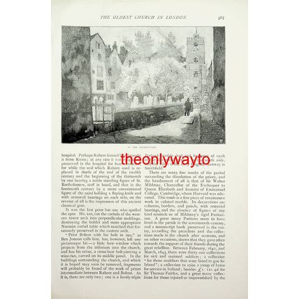 St Bartholomew's Churchyard, London, Book Illustration (Print), 1886/7