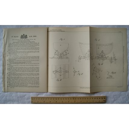 1890 Patent No. 16,705 supports ships' boats, van Sluys, Jzn, Velzen, Holland