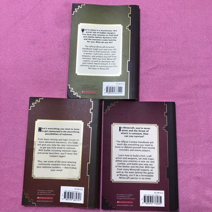 MINECRAFT Soft Cover Lot of 3 Red stone Combat Essential Handbook