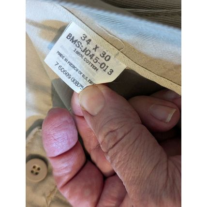 Wrangler Riata Khaki Pants Mens Size 34 x 30 Beige Straight Cotton 3 Pockets