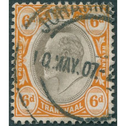 Transvaal 1906 6d black & brown-orange SG266a used