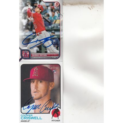 SHOHEI OHTANI & COOPER CRISWELL AUTO 2022 LOS ANGELES ANGELS ALLSTAR PITCHERS