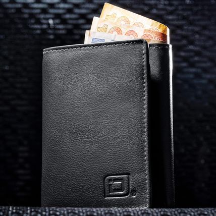 ID Stronghold Men'S Leather Trifold Wallet - RFID Blocking - Black Wallet with G