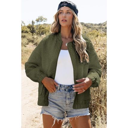 Jungle Green Floral Quilted Jacket