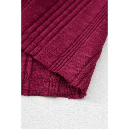 Red Dahlia Ribbed Textured Exposed Stitching Knit Tank Top