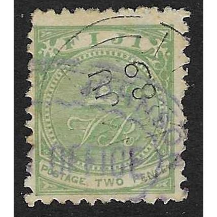 FIJI 1881-90 QV 2d PERF 10 USED SG40 FISCAL " JU 89 " CANCEL