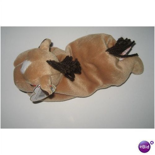 TY BEANIE BABIES BROWN HORSE DERBY YARN HAIR HAS STAR WITH TAG RETIRED