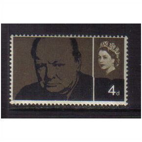 1965 GB Q.E.11 CHURCHILL 4D BLACK-OLIVE-BROWN MNH SG661