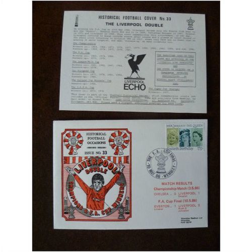 1986 Liverpool Double Dawn Football Cover 33 Dalglish Champions FA Cup Winners