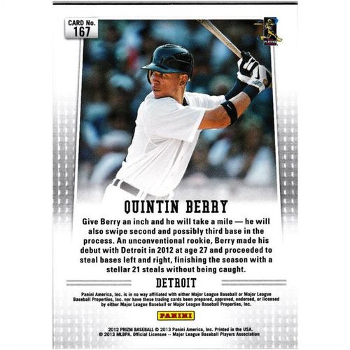 2012 Panini Prizm - #167 - Quintin Berry RC