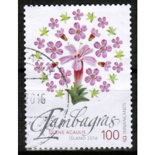 2016 Iceland Sc# 1416 - Wild plant (moss campion) 100g (200kr) used