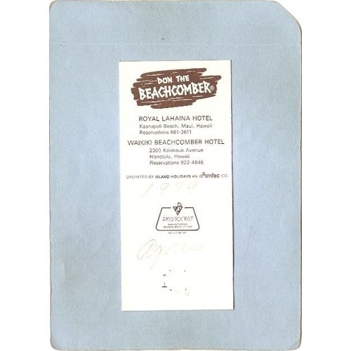 HI Maui Matchcover Tiki Don The Beachcomber Royal Lahaina Hotel / Don The ~44