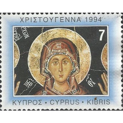 CYPRUS, CHRISTMAS, Virgin Mary, blue 1994, 7c, #2