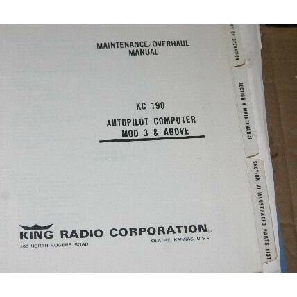 Bendix King KC-190/191/192 Autopilot Computer mod 3+ Install Manual Honeywell