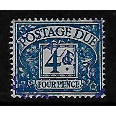 GREAT BRITAIN 1959 4d BLUE POSTAGE DUE SG D61 FINE USED