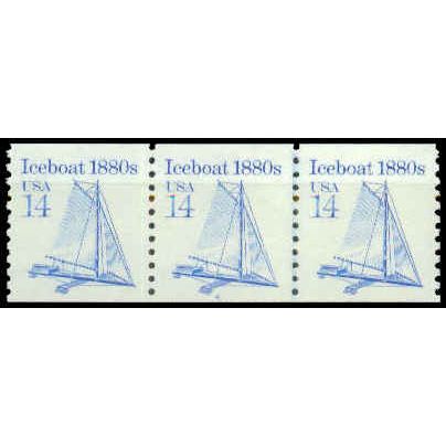 2134 14c Iceboat Very Fine MNH Dry Gum PNC 4/3 P0944