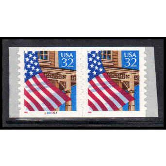 2915A 32c U.S. Flag Over Porch Very Fine MNH CNP Left 66666A P/UL PA1801