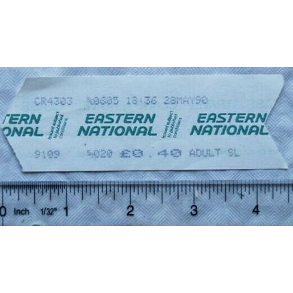 1990 Eastern National 40p adult single bus ticket
