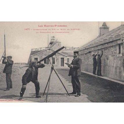 Les Hautes Pyranees Antique Observatory Tower Telescope France Postcard