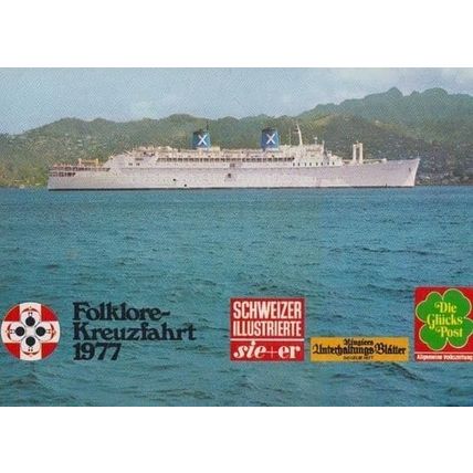 Folklore Kreuzfahrt German 1977 Ferry Postcard