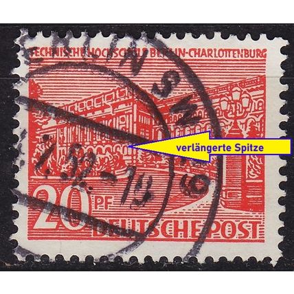 GERMANY BERLIN [1949] MiNr 0049 V ( O/used ) [01] Architektur Plattenfehler
