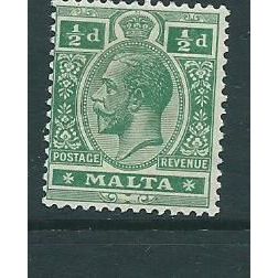 malta stamps george v sg71 sg 71 hm multiple crown ca wmk (1) green