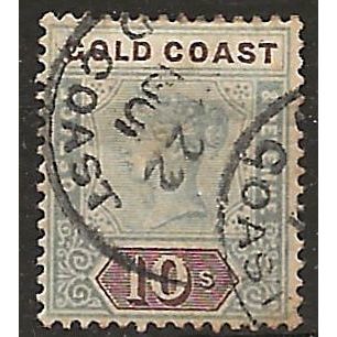 Gold Coast 1902 SG34 10/- Green & Brown Good/Fine Used ..