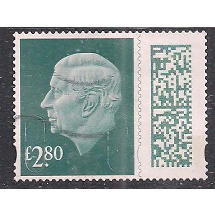 GB 2024 KC 3rd £2.80 Slate Blue Barcode Machin Used SG V5027 ( K1105 )
