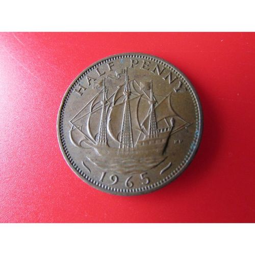 1965 QUEEN ELIZABETH II HALFPENNY - COIN - 4 FREE POST. AY