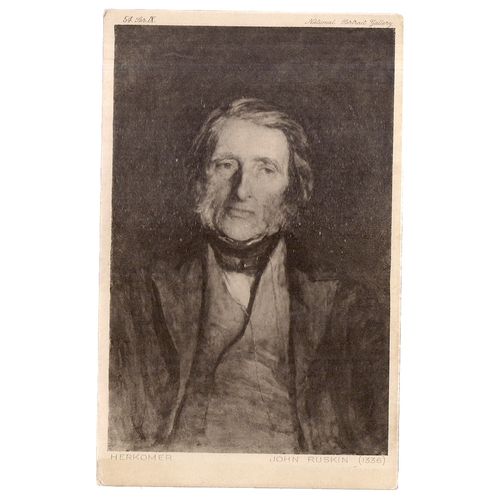 JOHN RUSKIN by Herkomer National Portrait Gallery postcard c.1900 #