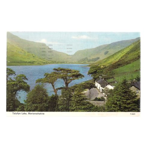 TALYLLYN LAKE, Merionethshire. used postcard 1973 postmark..by Dennis =