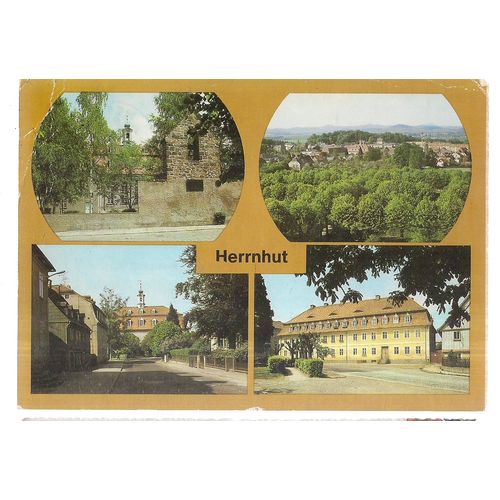 HERRNHUT, GERMANY multiview used postcard 1988 postmark =