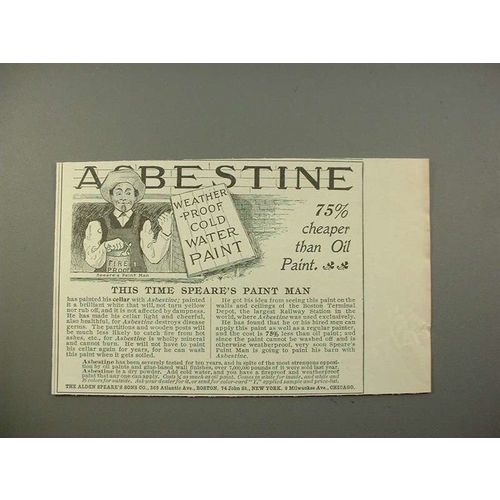 1900 Asbestine Ad w/ Speare's Paint Man - 75% Cheaper