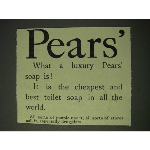 1900 Pears' Soap Ad - Pears' What a luxury Pears' soap is!