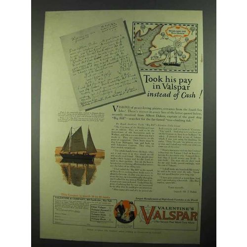 1926 Valentine's Valspar Ad - Took His Pay in Valspar